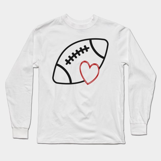 Football Heart Long Sleeve T-Shirt by pralonhitam